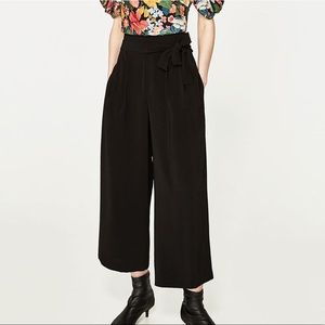 New Zara Black Cropped Ankle Dress Pants XS